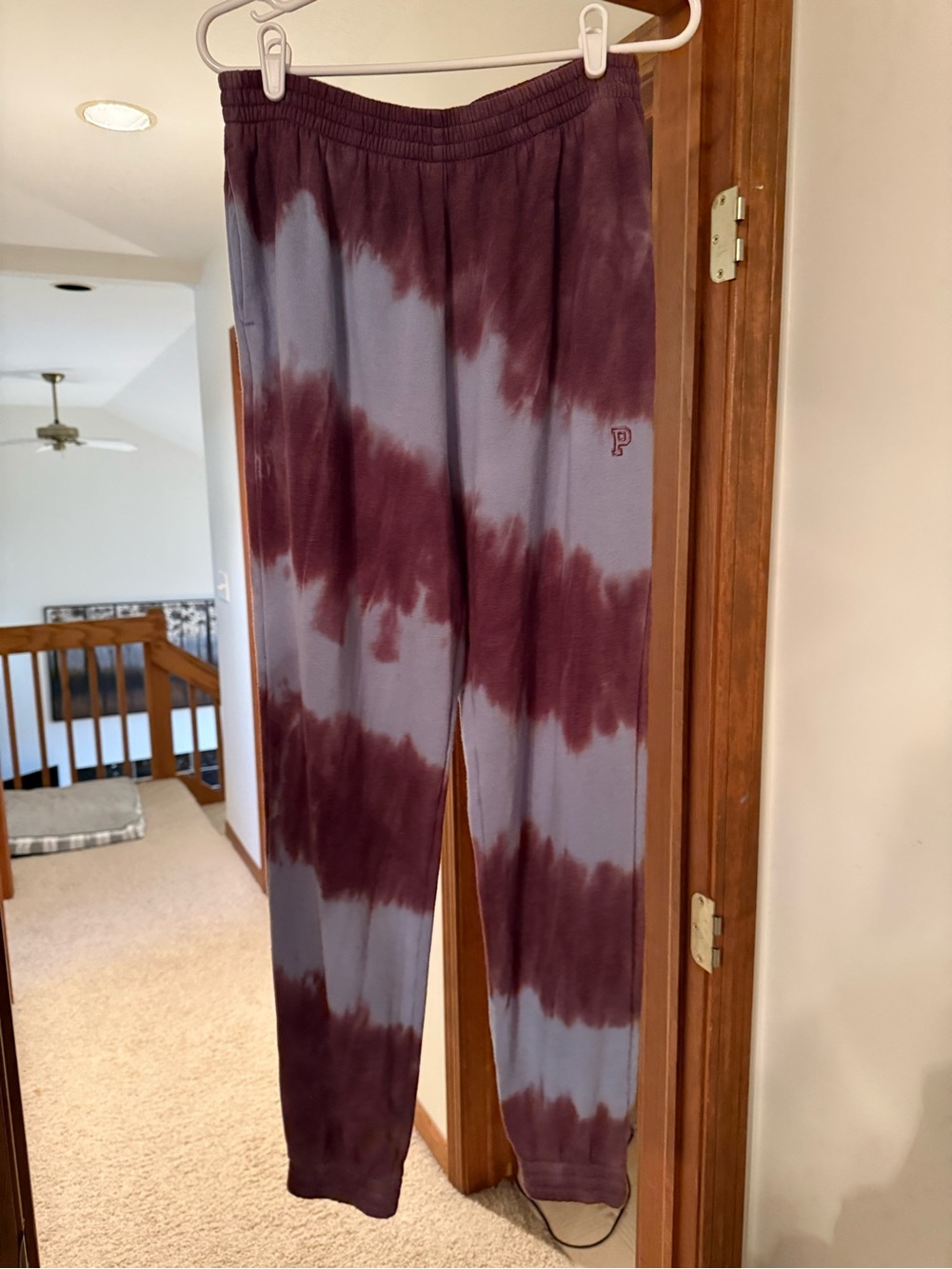 Victoria's Secret Purple and Gray Tie-Dye Joggers